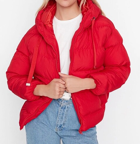 Şişme mont kırmızı - Görsel 2