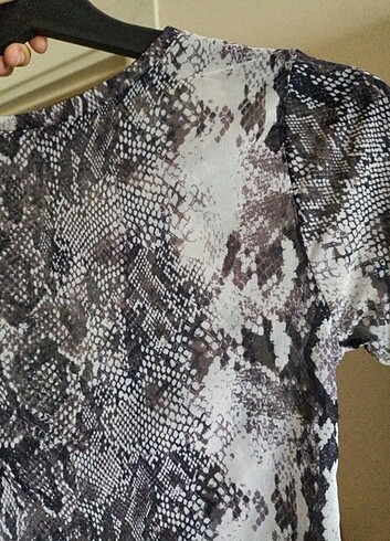 Diğer transparan crop bluz leopar