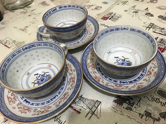 3?lü Çin Porseleni Çay Fincanı