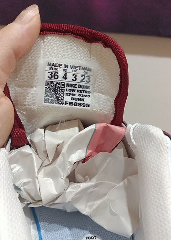 37 Beden bordo Renk Nike Dunk Low Bordo Kadın Spor Ayakkabı