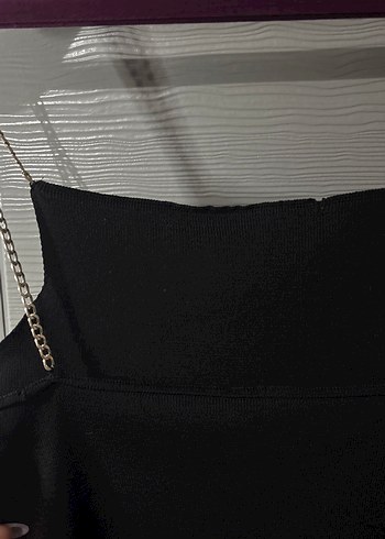 Zincir Detaylı Siyah Gotik Kadın Body - Görsel 4