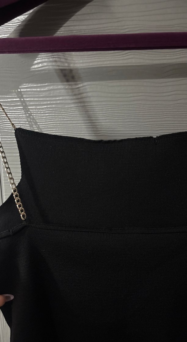 Zincir Detaylı Siyah Gotik Kadın Body - Görsel 4