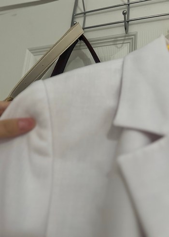 Zara Beyaz Keten Kadın Blazer