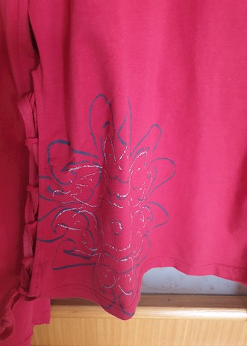 Bordo Straplez Uzun Kollu Kız Gömlek - Görsel 3