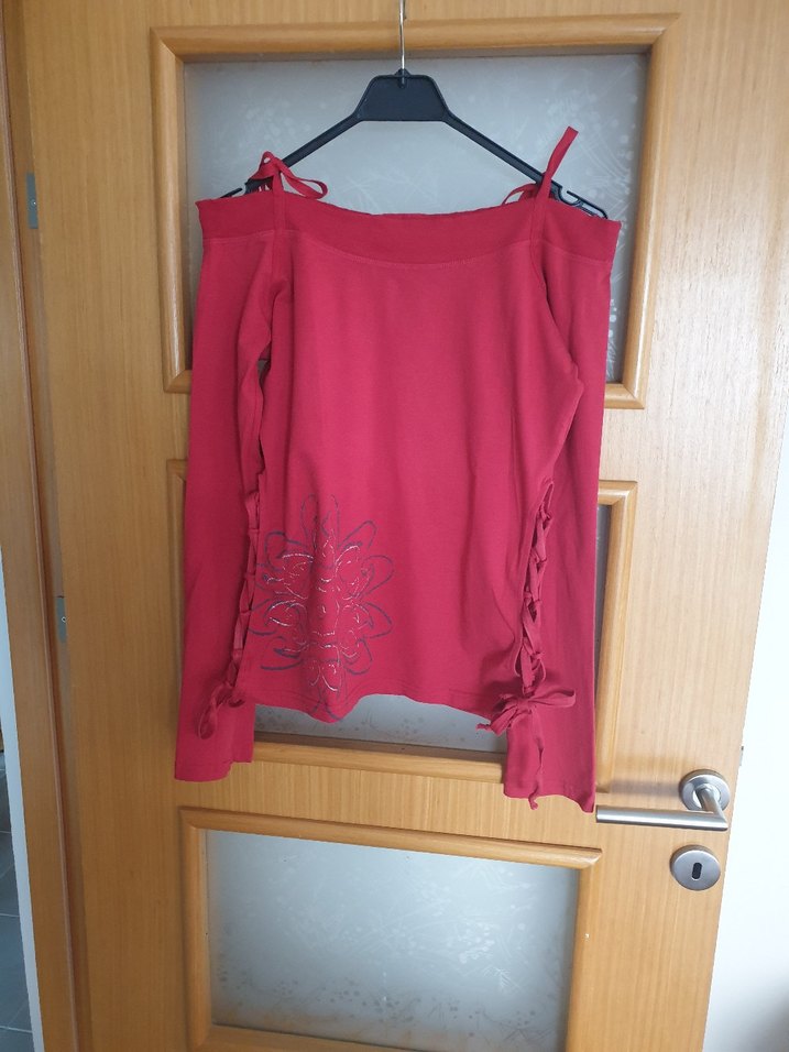 Bordo Straplez Uzun Kollu Kız Gömlek - Görsel 2