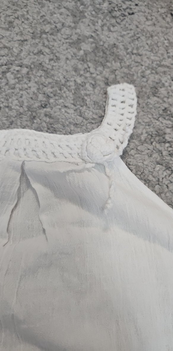 Kız Çocuk Beyaz Kolsuz Bohem Elbise - Görsel 2