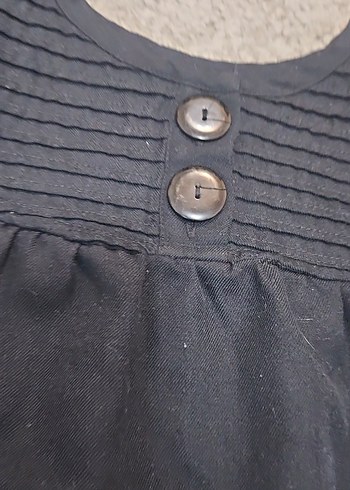 Kız Çocuk Siyah Kısa Kollu Pamuklu Elbise - Görsel 2