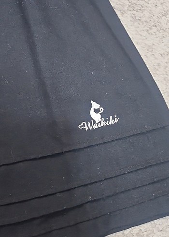 Kız Çocuk Siyah Kısa Kollu Pamuklu Elbise - Görsel 3