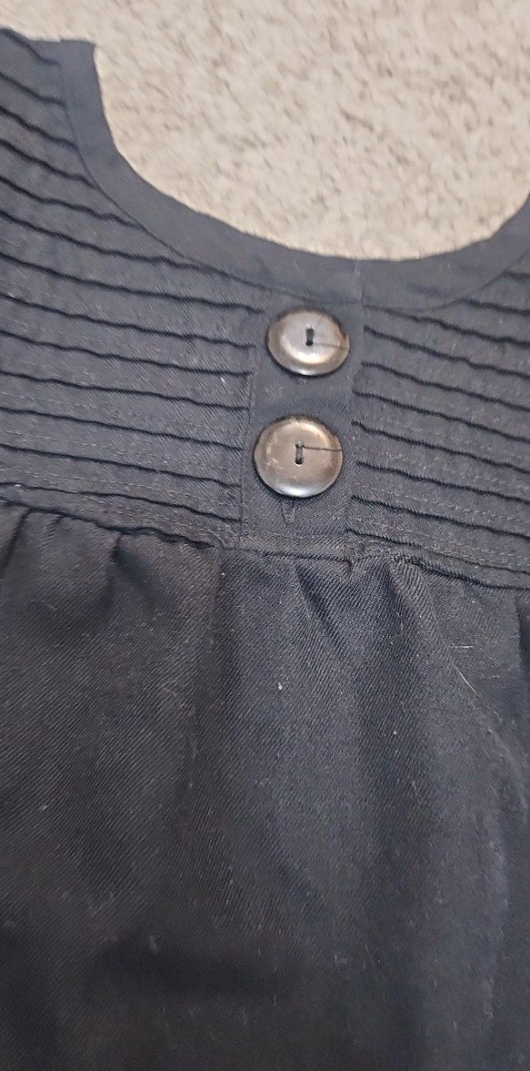 Kız Çocuk Siyah Kısa Kollu Pamuklu Elbise - Görsel 2