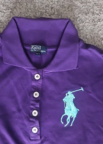 Mor Kısa Kollu Polo Yaka Midi Elbise - Görsel 2