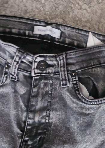 Gri Batik Desenli Kadın Denim Pantolon - Görsel 2