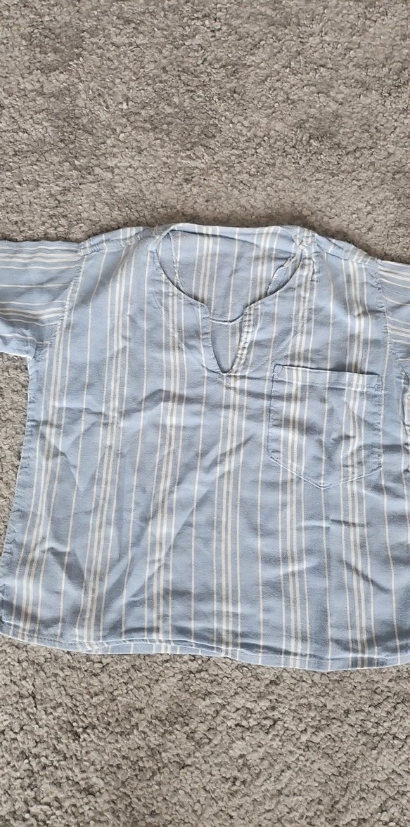 Mavi Çizgili Kısa Kollu Çocuk Gömlek - Görsel 2