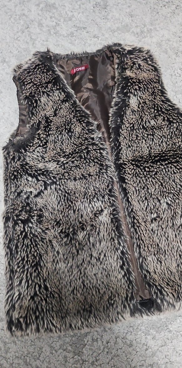 Kürk Detaylı kahve Kadın Yelek - Görsel 2