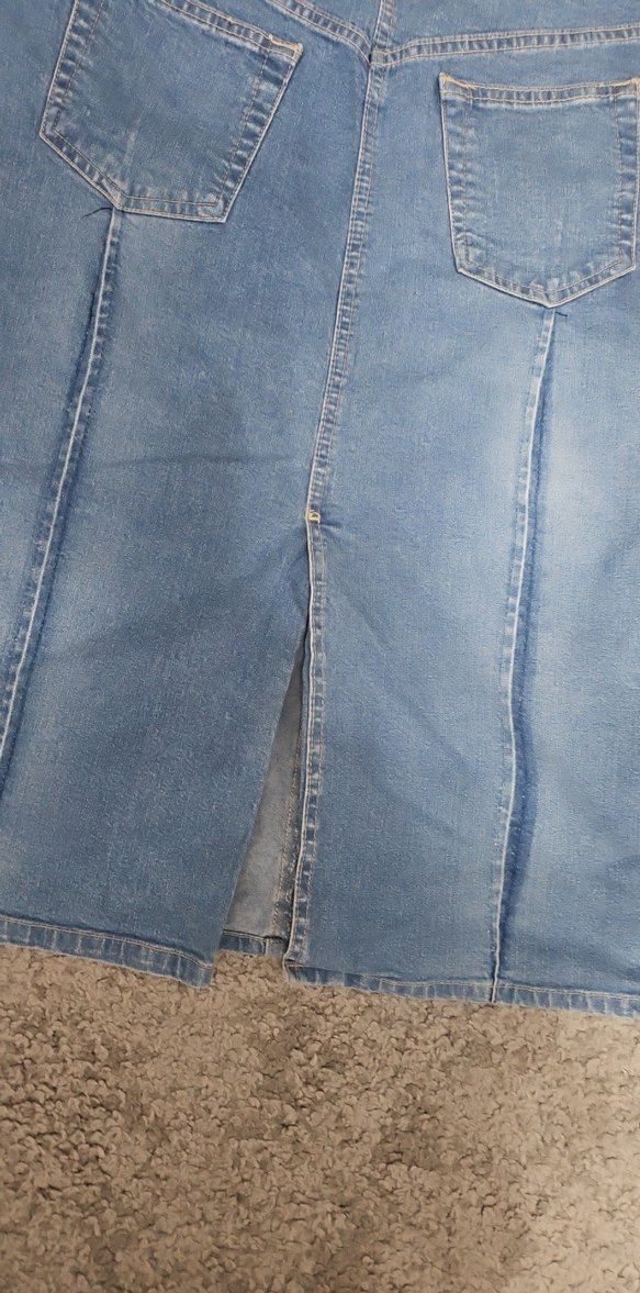 Kadın Mavi Midi Denim Etek - Görsel 4