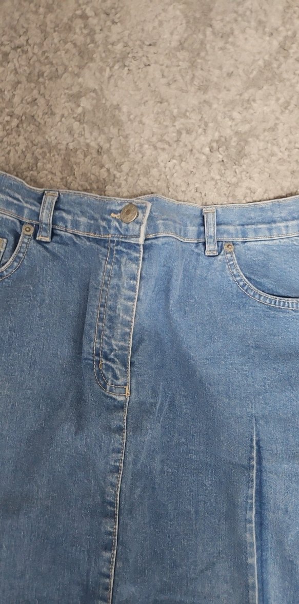 Kadın Mavi Midi Denim Etek - Görsel 2