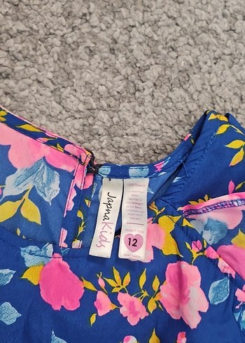 Çiçek Desenli Mavi Kız Tulum - Görsel 2