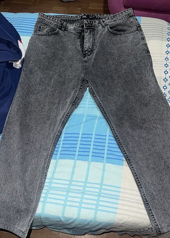 Gri Midi Boy Bol Kesim Kadın Kot Etek - Görsel 2