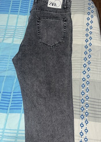 Gri Midi Boy Bol Kesim Kadın Kot Etek - Görsel 3