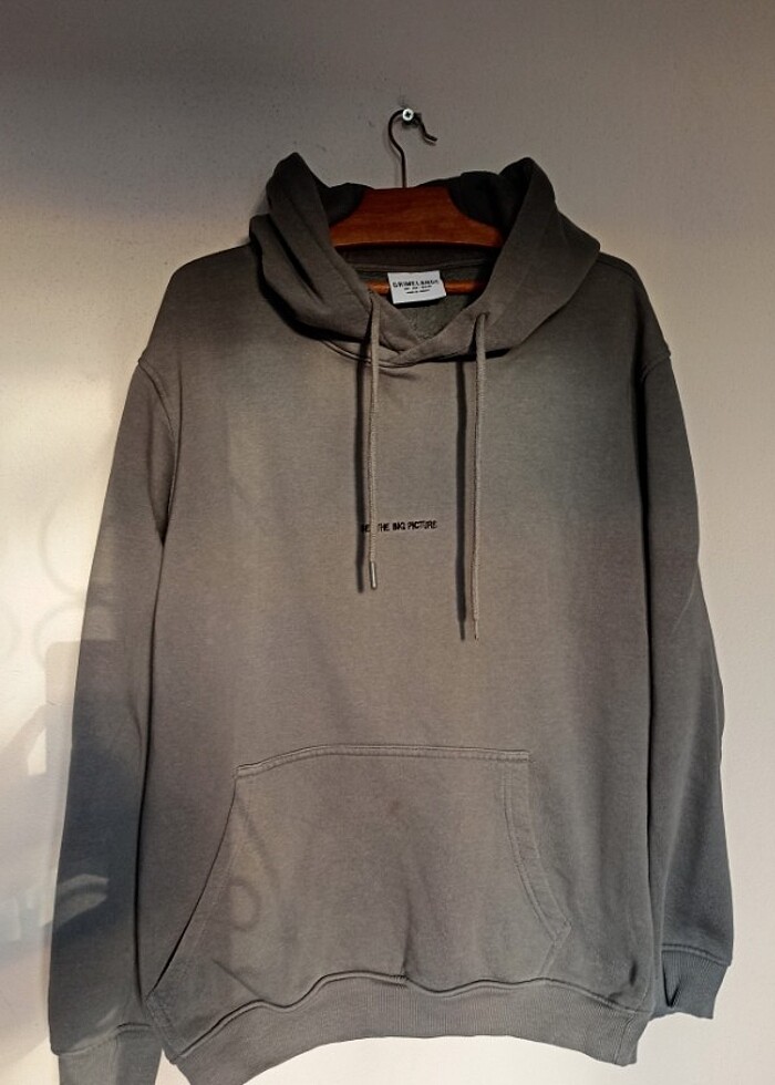 Erkek Yumusaçık Kumaşlı Nakış Detaylı Kapüşonlu Kordonlu Regular - Görsel 2