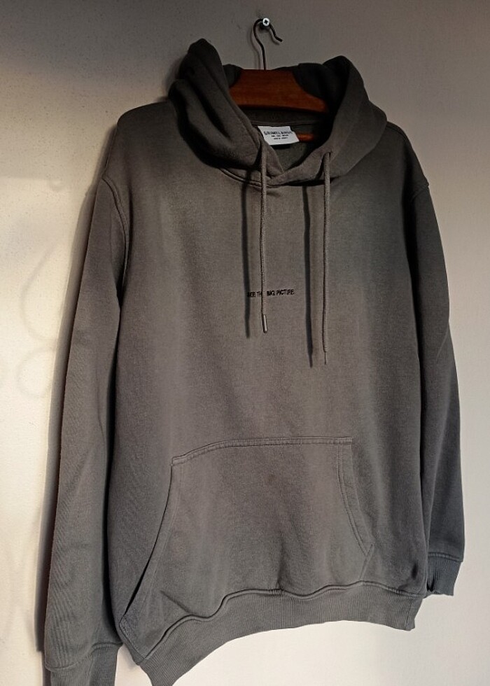 Erkek Yumusaçık Kumaşlı Nakış Detaylı Kapüşonlu Kordonlu Regular - Görsel 3