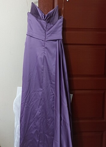 İpek Saten Degaje Yaka Yırtmaç Detaylı - Görsel 2