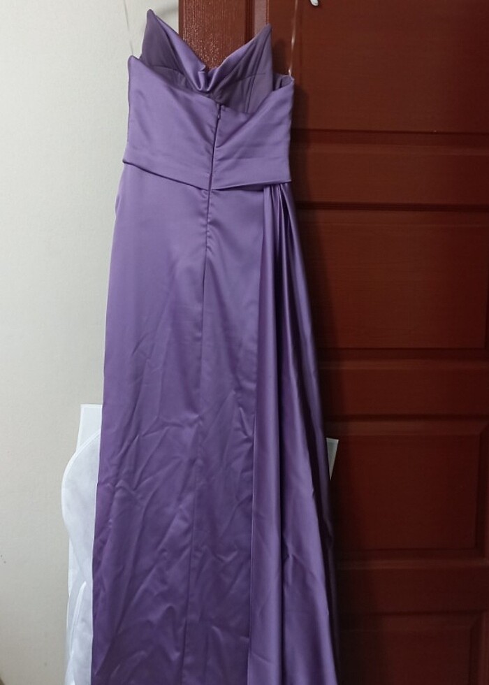 İpek Saten Degaje Yaka Yırtmaç Detaylı - Görsel 2