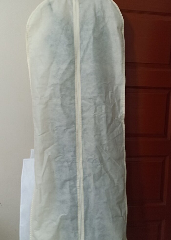 Haki Uzun Yırtmaçlı V Yaka Abiye Elbise - Görsel 3