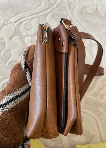 Kahverengi Deri Kadın Çanta - Görsel 6