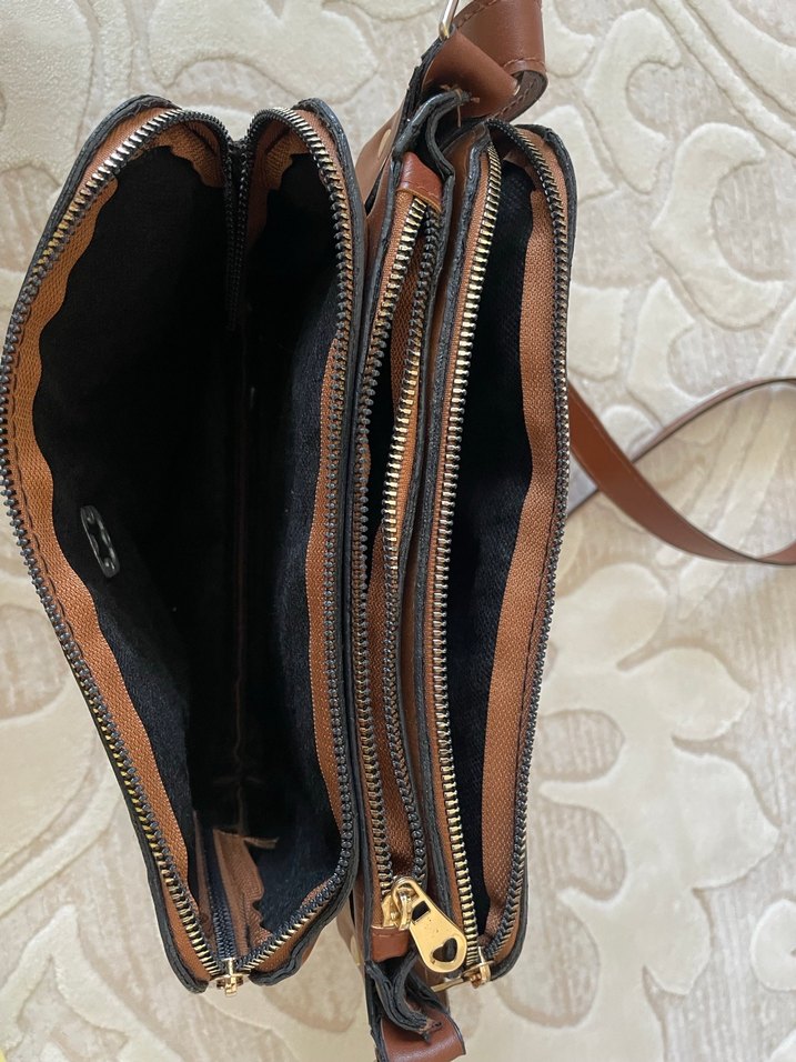 Kahverengi Deri Kadın Çanta - Görsel 3