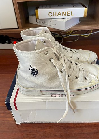 U.S. POLO ASSN kadın converse model beyaz ayakkabı - Görsel 6