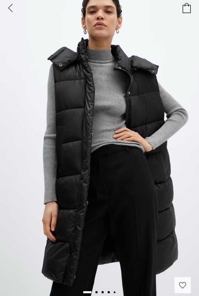 Mango kadın uzun şişme yelek - Görsel 2