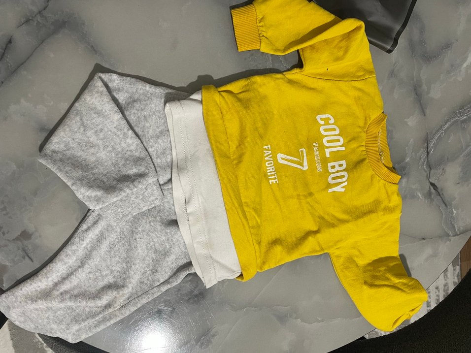 Sarı Baskılı Bebek Erkek Takımı - Görsel 2