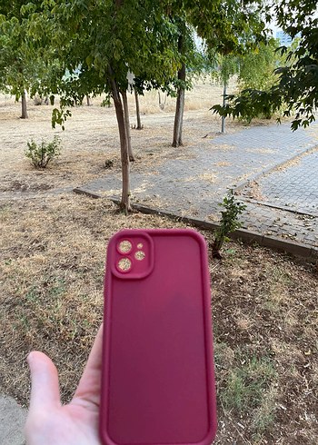 İphone 11 Uyumlu Bordo Fermuarlı Telefon Kılıfı
