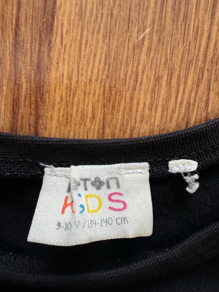 Kız Siyah Uzun Kollu Baskılı Tişört - Görsel 2