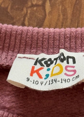 9 Yaş Beden mor Renk Mor Baskılı Kız Sweatshirt