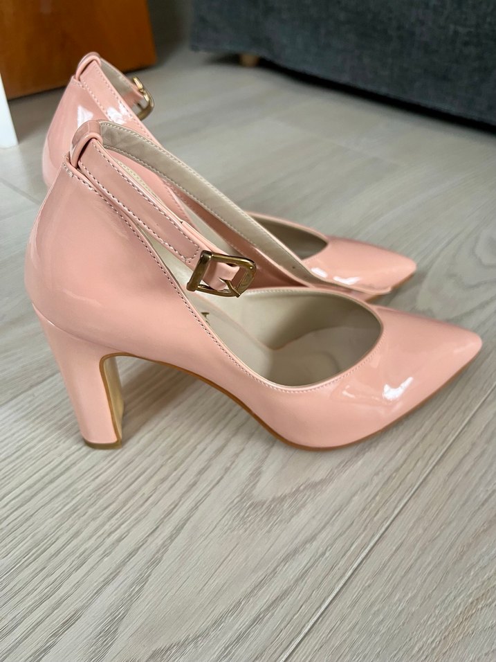 Pembe Rugan Kadın Topuklu Klasik Ayakkabı - Görsel 3