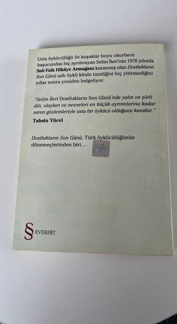 Selim İleri - Dostlukların Son Günü Kitabı - Görsel 2