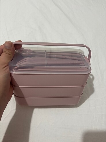 Diğer 3 Bölmeli pembe çatal bıçak takımı saklama kutusu