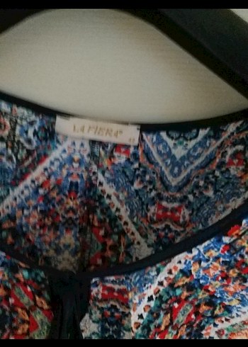 Bohem Çok Renkli Midi Elbise Dantel Detaylı - Görsel 4