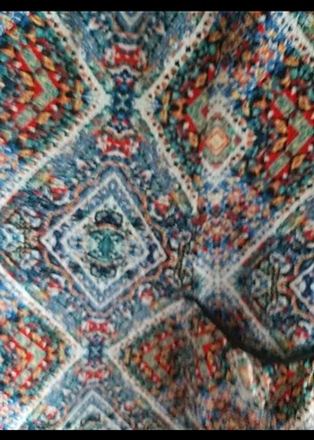 Bohem Çok Renkli Midi Elbise Dantel Detaylı - Görsel 3