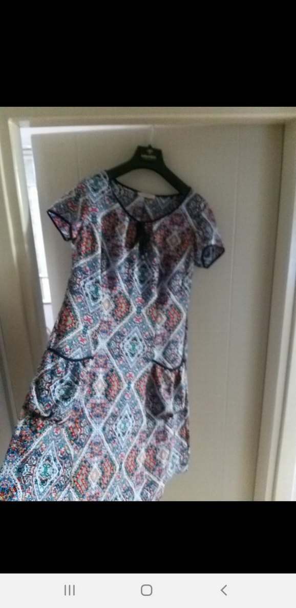 Bohem Çok Renkli Midi Elbise Dantel Detaylı - Görsel 2