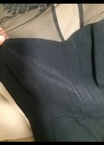 Dantel Detaylı Siyah Minii Kadın Elbise - Görsel 3