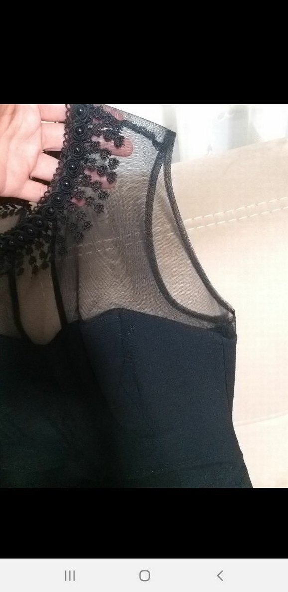 Dantel Detaylı Siyah Minii Kadın Elbise - Görsel 5