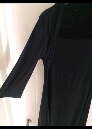 Uzun Siyah Drapeli Gotik Elbise - Görsel 2