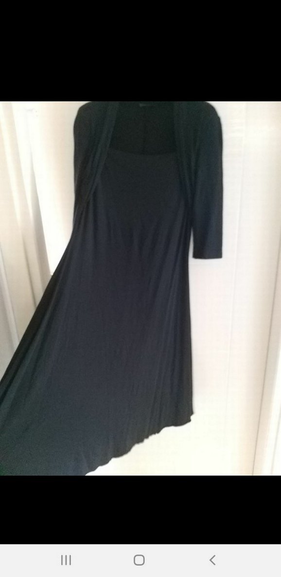 Uzun Siyah Drapeli Gotik Elbise - Görsel 3