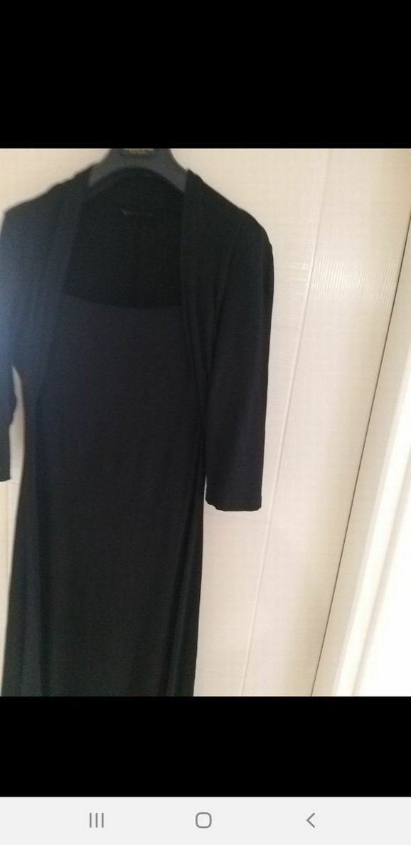 Uzun Siyah Drapeli Gotik Elbise - Görsel 5