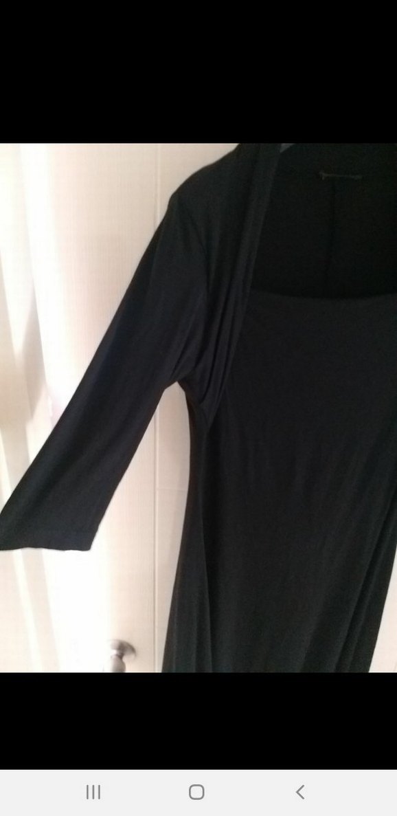 Uzun Siyah Drapeli Gotik Elbise - Görsel 2