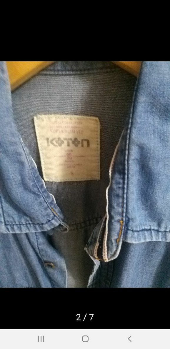 Düğmeli Mavi Denim Kadın Gömlek - Görsel 2