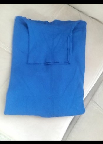 ADIL IŞIK Mavi Kadın Sade balıkçı Yaka İnce Kazak - Görsel 5