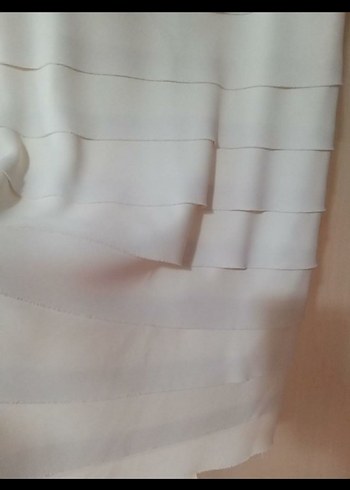 Beyaz Pilili Midi Elbise - Görsel 4